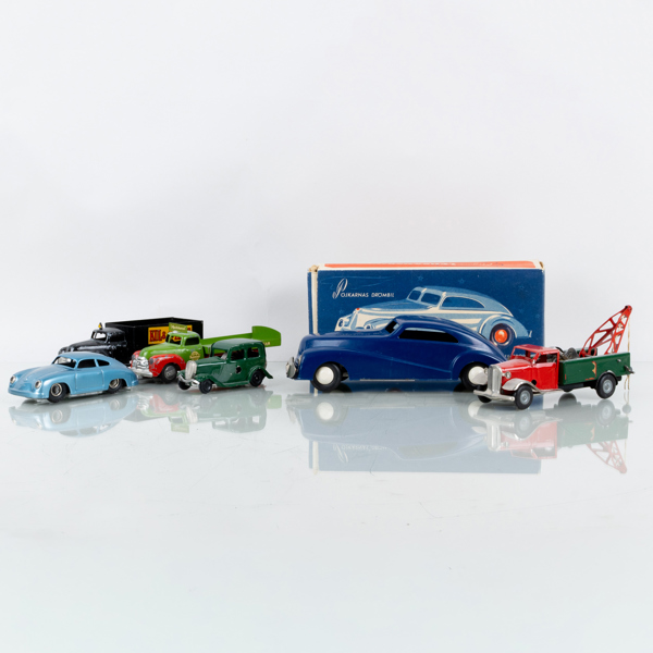 LEKSAKSBILAR, 6 st, bla Tekno, 1900-talets mitt