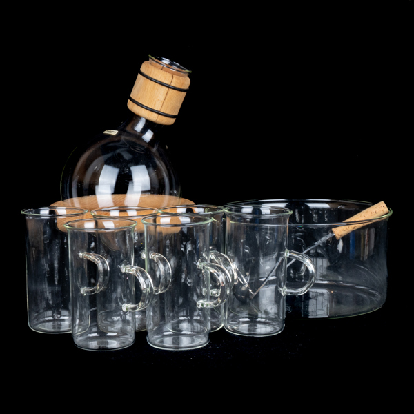 GLÖGGSERVIS, 9 del, glas, Boda Nova, sent 1900-tal