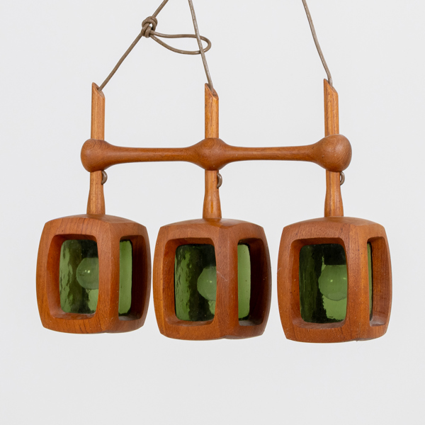 TAKLAMPA, teak, 1900-talets mitt