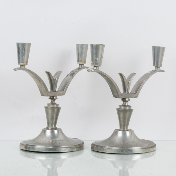 NILS FOUGSTEDT, 1 par kandelabrar, tenn, 1930