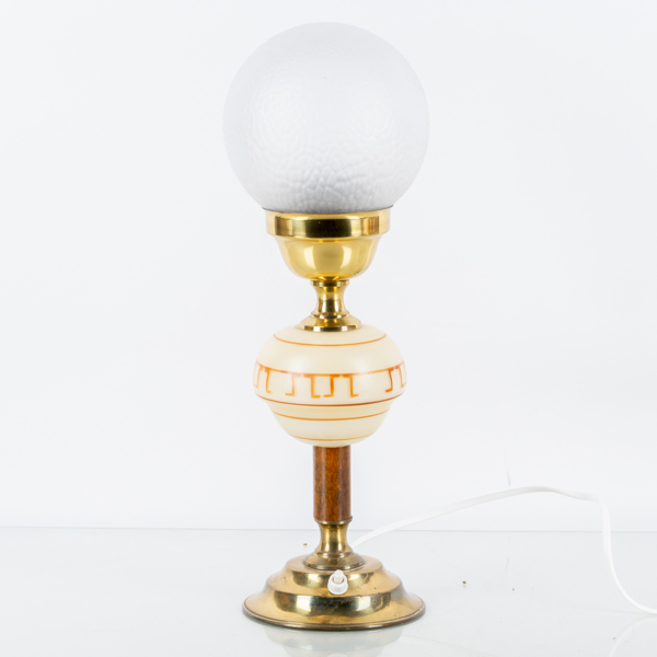 BORDLAMPA, mässing och glas, 1900-tal