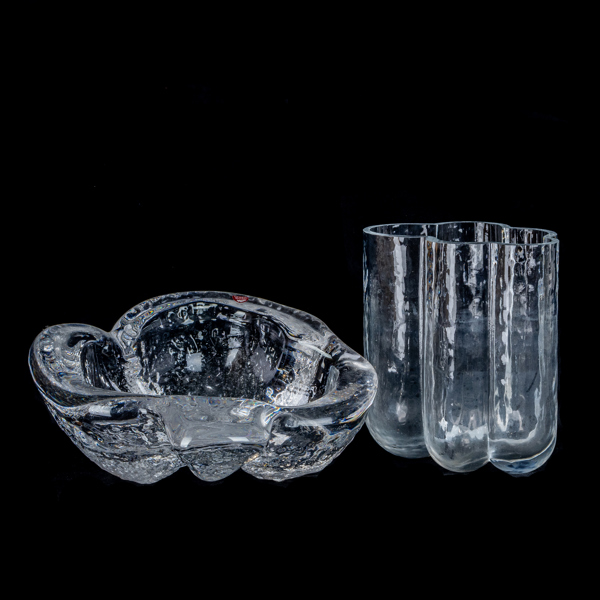 SKÅL OCH VAS, glas, bla Orrefors, sannolikt 2000-tal