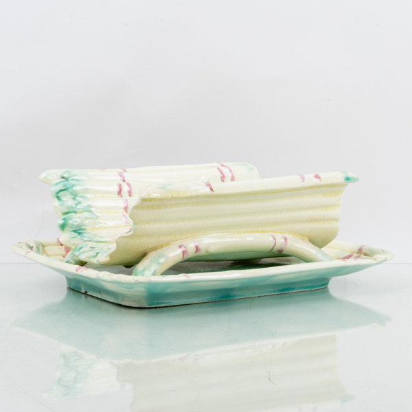 SPARRISFAT, 2 del, majolika, Rörstrand, omkring år 1900