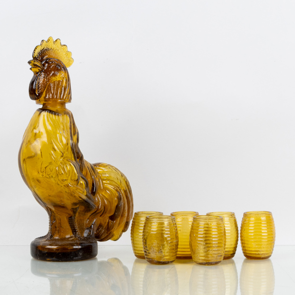 KARAFF MED GLAS, 6 st, glas, 1900-tal