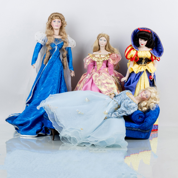 PRYDNADSDOCKOR, 4 st, Franklin Heirloom Dolls, Franklin Mint Company, USA