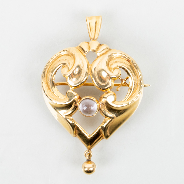 BROSCH / HÄNGE, 18k guld, tot vikt ca 3,2 g