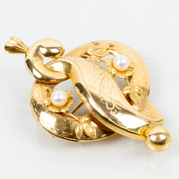 BROSCH / HÄNGE, 18k guld, tot vikt ca 7,4 g