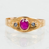 RING, 18k guld, med rosa sten, tot vikt ca 1,4 g
