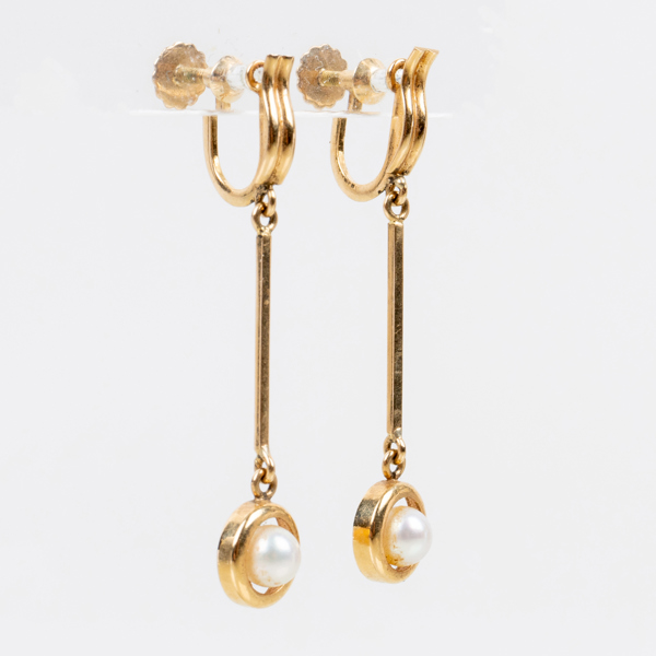 ÖRHÄNGEN, 1 par, 18k guld, tot vikt ca 2,7 g