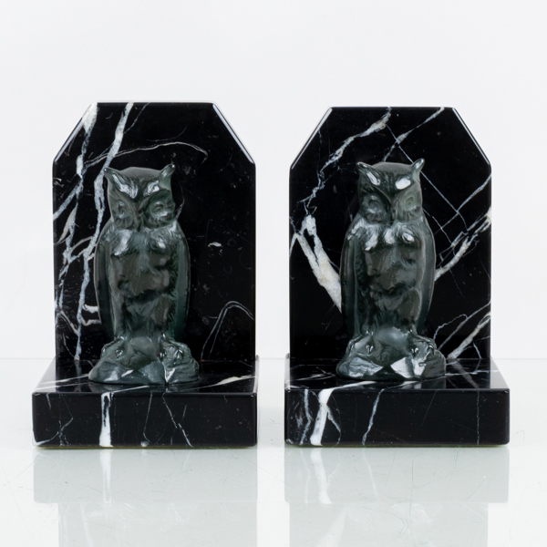 BOKSTÖD, 1 par, sten, 1900-tal