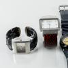 SAMLING ARMBANDSUR, 10 st, metall, bla Hitech, Eve Mon Crois, Exacta, Dimpax, 1900-/2000-tal
