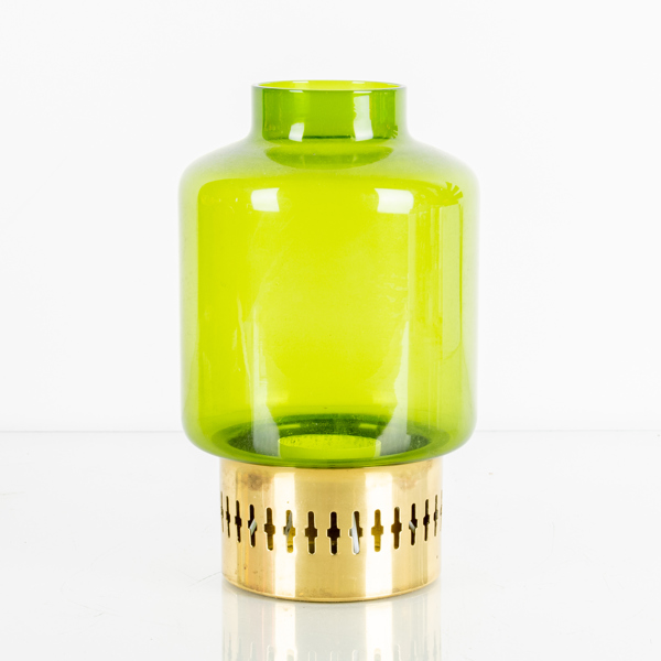 HANS-AGNE JAKOBSSON, ljuslykta, mässing och glas, "L 95", Markaryd, 1960-tal