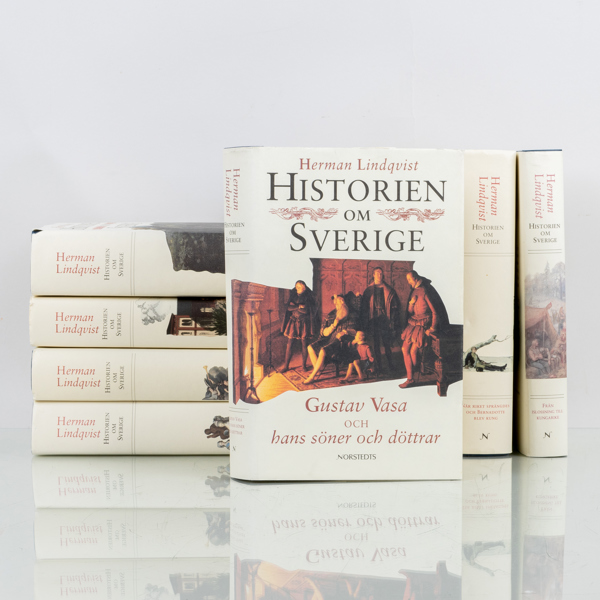 HERMAN LINDQVIST, 9 st, böcker, "Historien om Sverige", Norstedts förlag, 1993