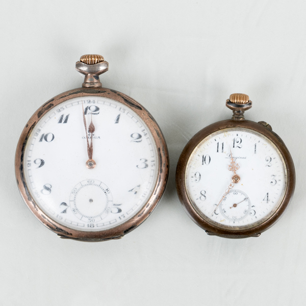 FICKUR, 2 st, silver, Omega samt Longines, 1900-talets första hälft