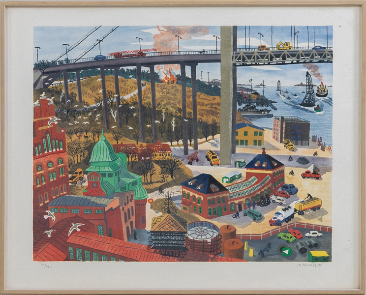 MONA HUSS WALLIN (född 1944), färglitografi, signerad och daterad -77