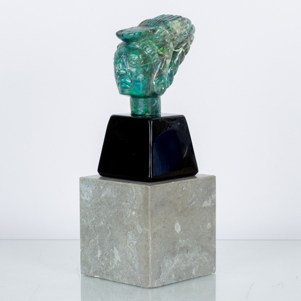 SKULPTUR, malakit och onyx, Mexico, sannolikt 1900-tal