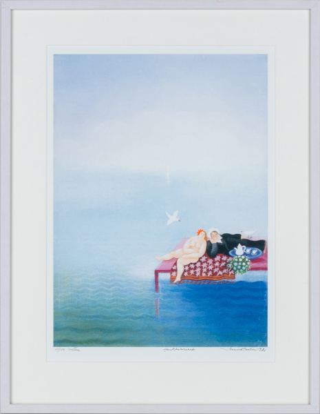 MARION BELIN (1933-2022), handkolorerad litografi, signerad och daterad -92