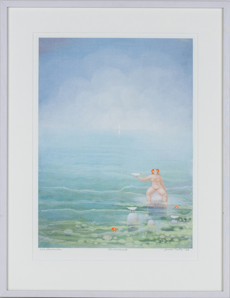 MARION BELIN (1933-2022), handkolorerad litografi, signerad och daterad -92