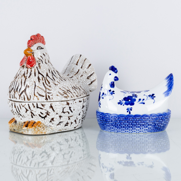 ÄGGHÖNOR, 2 st, porslin, 1900-/2000-tal