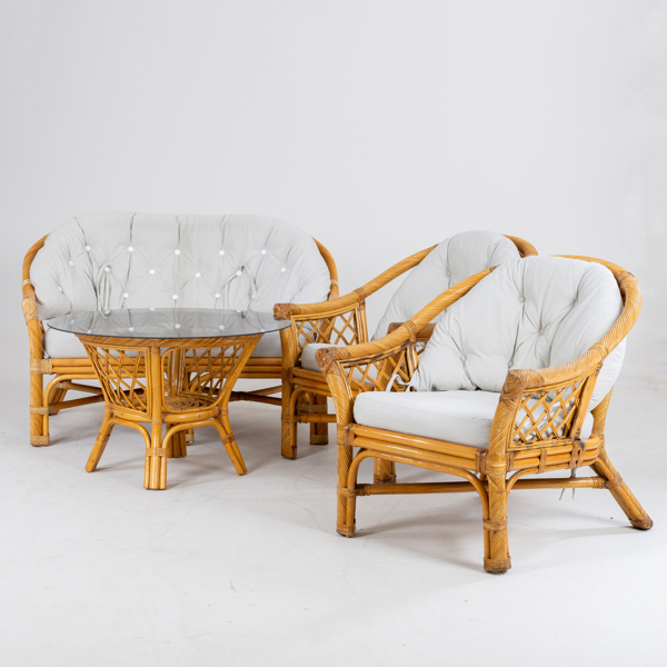 TRÄDGÅRDSMÖBEL, 4 del, bambu och rotting, 1900-talets andra hälft