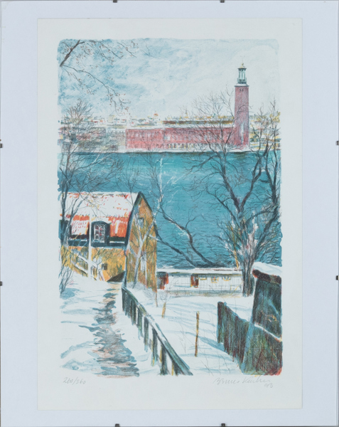 BRUNO KARLSSON (1927-2020), färglitografi, signerad och daterad -93