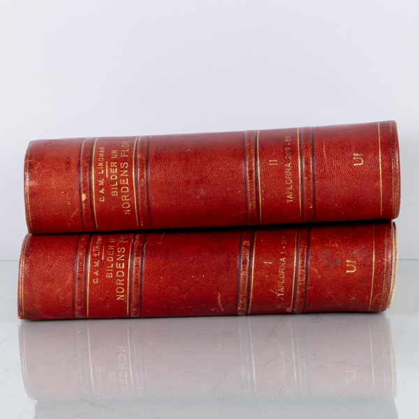 C.A.M.LINDMAN, 2 vol bokband,  "Bilder ur nordens flora I-II", Wahlström & Widstrand Stockholm, 1900-talets första hälft