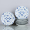 ROYAL COPENHAGEN, 11 st mattallrikar, porslin, "Musselmalet", Danmark