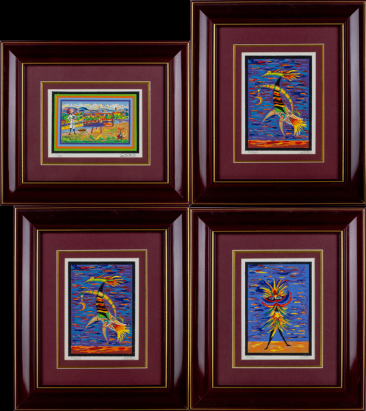 GUILLERMO SILVA SANTAMARIA (1921-2007), 4 st, färglitografier samt bok, signerade samt numrerade