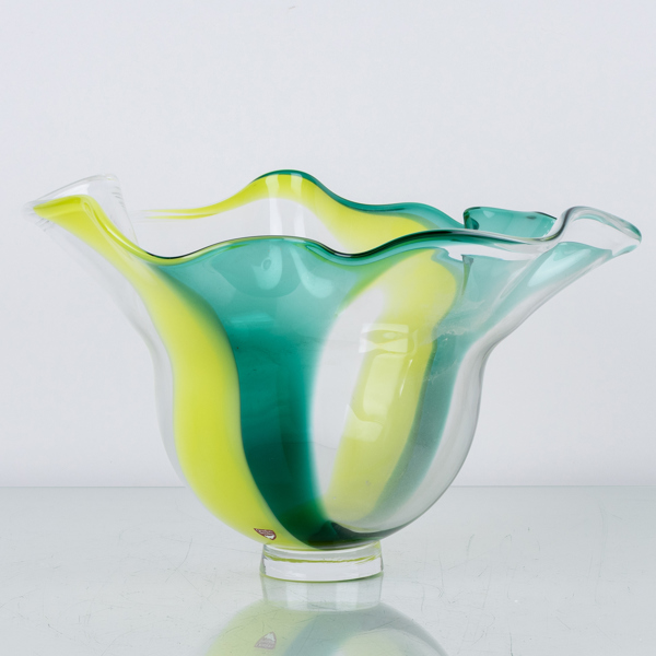 LARS HELLSTEN, skål, glas, "Butterfly", Orrefors, signerad