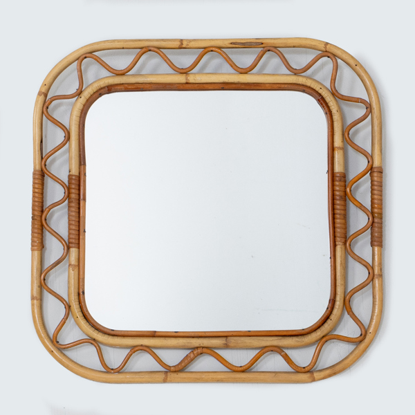 SPEGEL, swedish modern, bambu och rotting, 1930-/40-tal