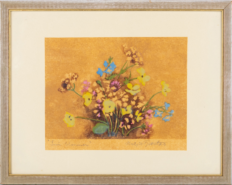 MAJA FJAESTAD (1873-1961), träsnitt, signerad