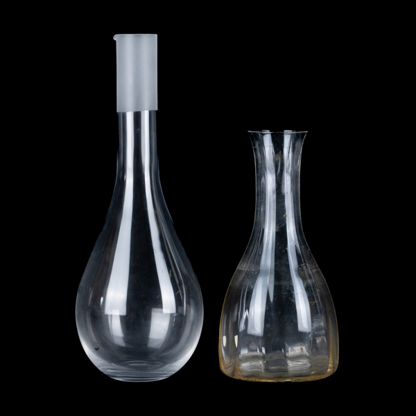 KARAFFER, 2 st, glas, Orrefors, 1900-/200-tal