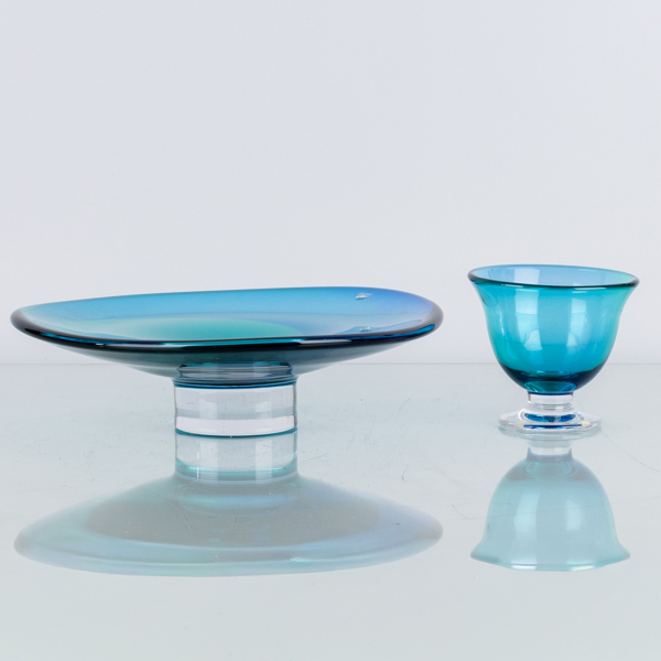 SKÅL OCH SKÅLFAT, glas, Orrefors, signerade