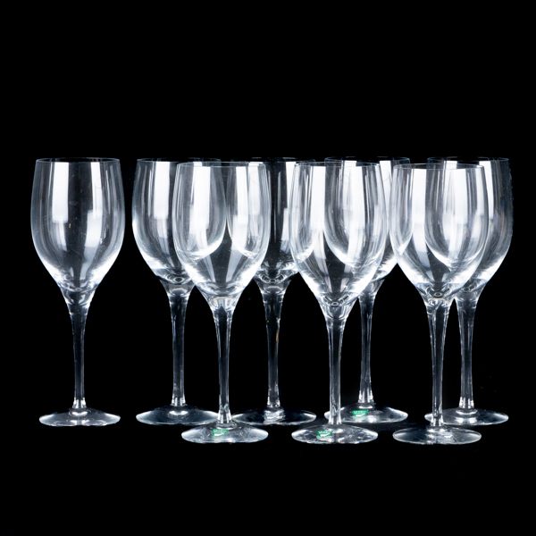 NILS LANDBERG, 8 st vinglas, "Illusion", Orrefors