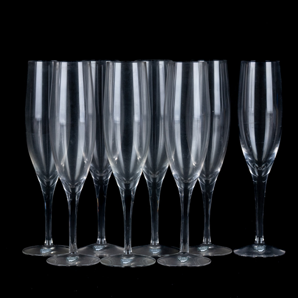 NILS LANDBERG, 8 st champagneglas, "Illusion", Orrefors