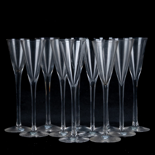 NILS LANDBERG, 11 st snapsglas, "Illusion", Orrefors