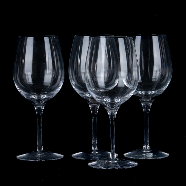 NILS LANDBERG, 4 st rödvinsglas, "Illusion", Orrefors