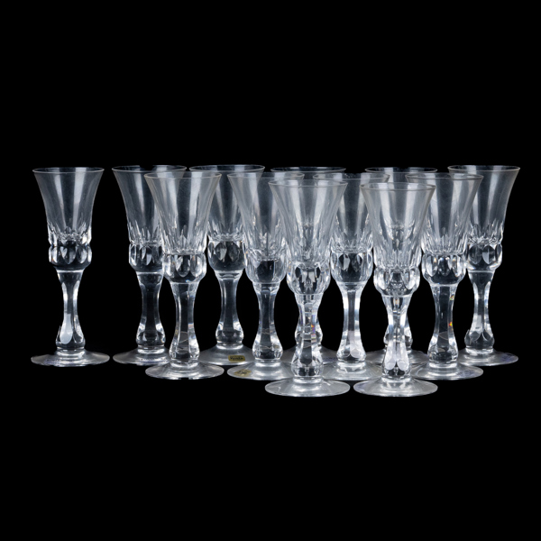 GÖRAN WÄRFF, 12 st, snapsglas, "Prince", Kosta Boda