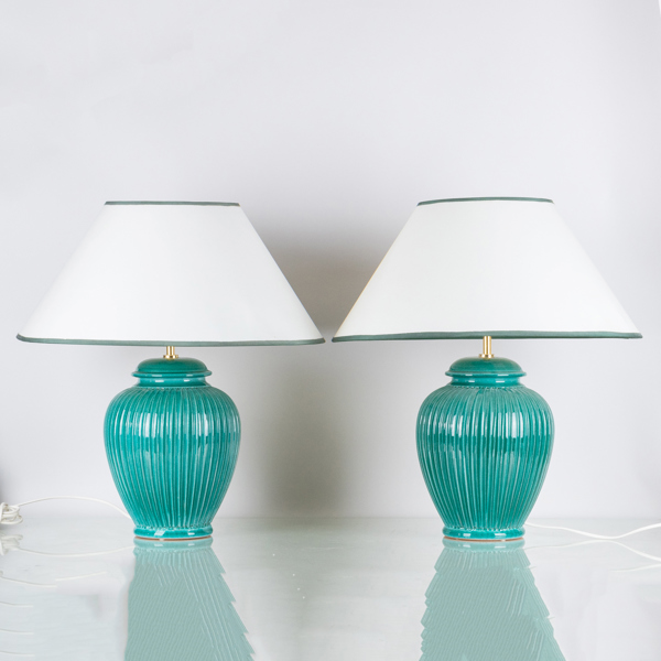 BORDSLAMPOR, 1 par, keramik, 1900-/2000-tal