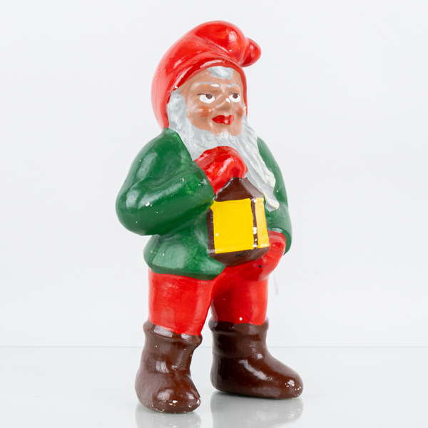 FIGUR, gips, tomte, 1900-tal