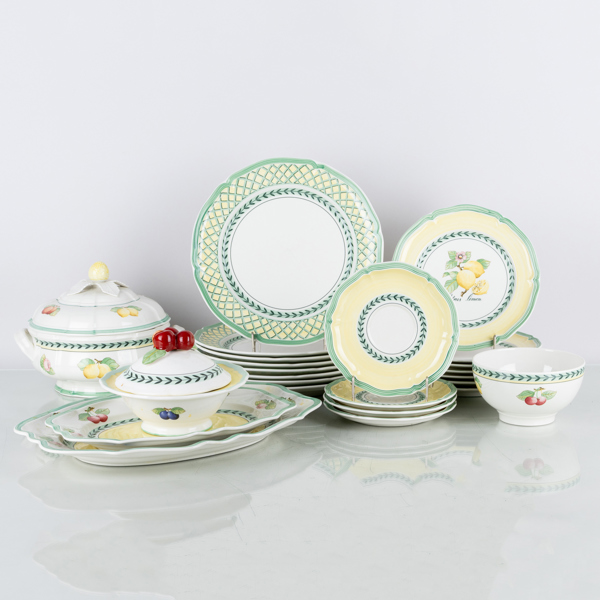 SERVISPORSLIN, 24 del, "French garden", Villeroy & Boch, 19000-talets slut