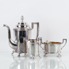 KAFFESERVIS, 3 del, nysilver, sannolikt England, 1900-talets första hälft 