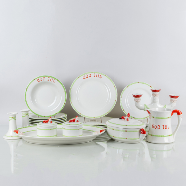 JULSERVIS,  26 del, porslin, "God Jul", Gustafsberg