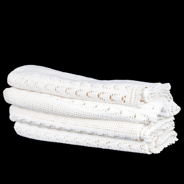 GARDINLÄNGDER, 4 st, virkade, sannolikt 1900-talets andra hälft