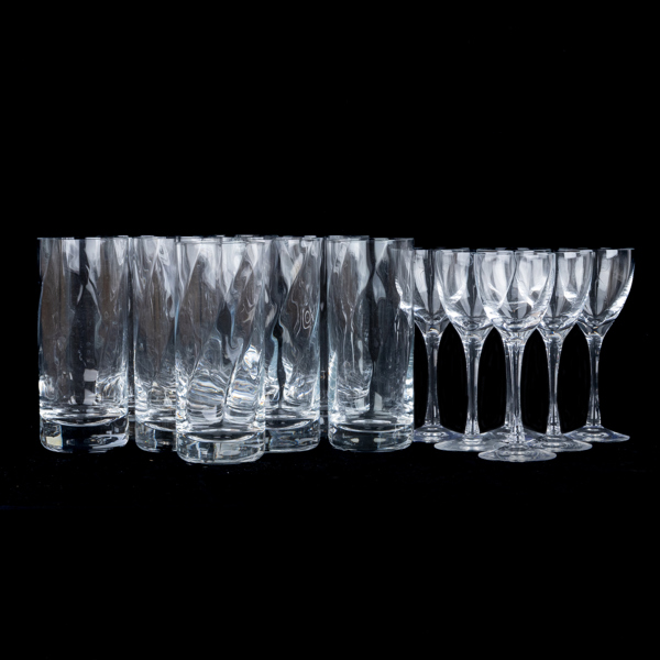 BERTIL VALLIEN, 14 del, servisglas, "Chateau", Kosta Boda, 1900-talets andra hälft