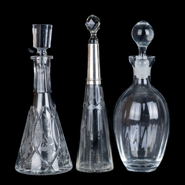 KARAFFER, 3 st, glas, 1900-tal