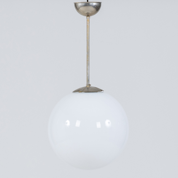 TAKLAMPA, metall och glas, 1900-talets mitt