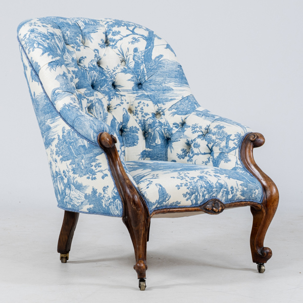 FÅTÖLJ, rokokostil, 1800-talets slut