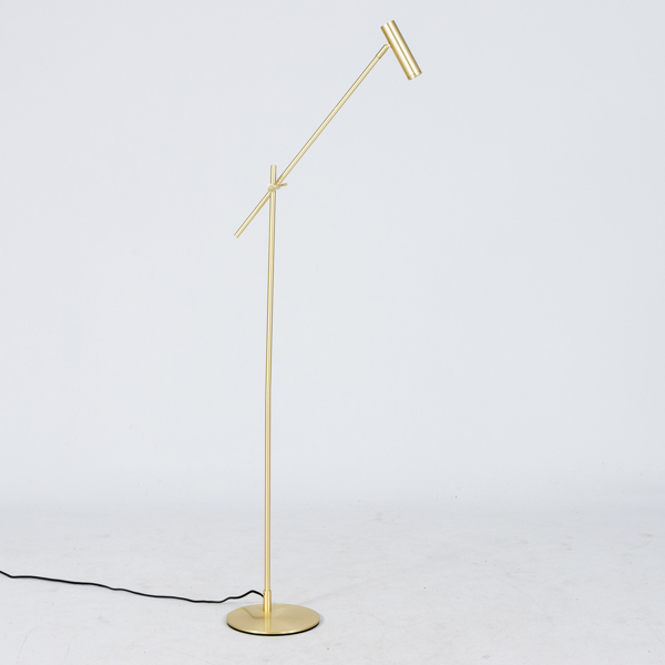 GOLVLAMPA, borstad mässing, Mio, samtida