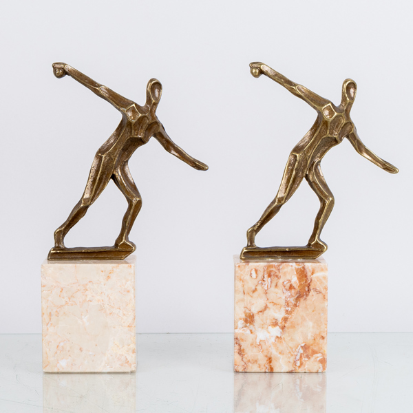 OKÄND KONSTNÄR, 2 st skulpturer, brons, 1900-tal